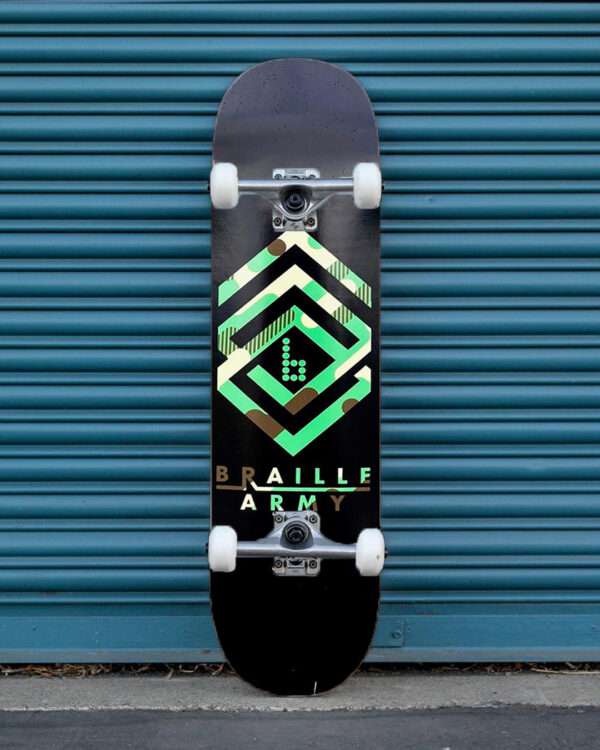 Braille Army Camo Complete skateboard from Braille Skateboarding at Braille Skateboarding World